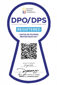 National Privacy Commission DPO/DPS registration seal, valid until April 25, 2025